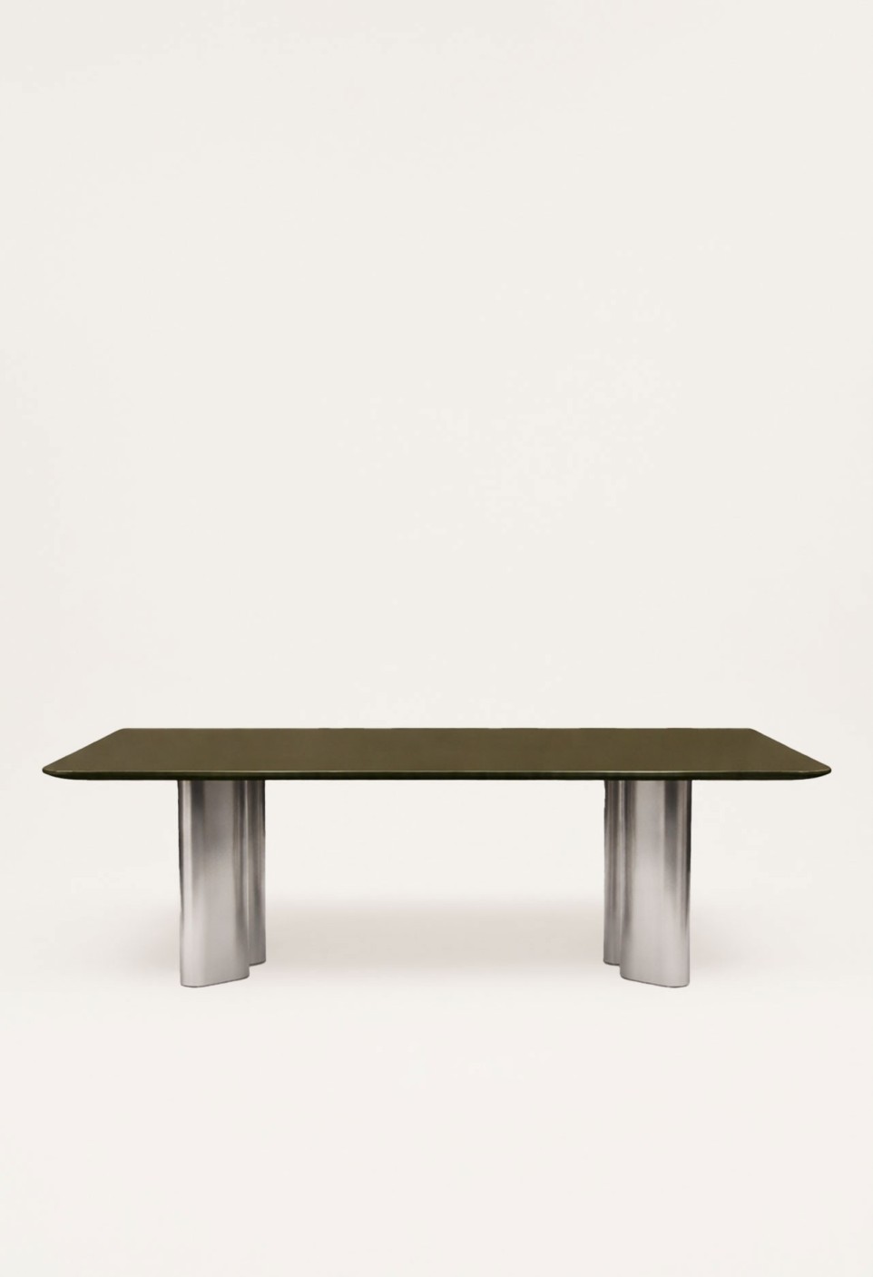 TABLE A MANGER RECTANGULAIRE PAULINE  BOIS LAQUÉ KAKI