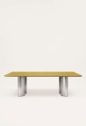 TABLE A MANGER RECTANGULAIRE PAULINE  BOIS LAQUÉ AMBRE