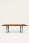 TABLE A MANGER RECTANGULAIRE PAULINE  BOIS LAQUÉ CARAMEL