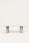 PAULINE RECTANGULAR DINING TABLE  CREAM LACQUERED WOOD