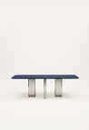 TABLE À MANGER CHRYSOLINE  BOIS LAQUÉ BLEU