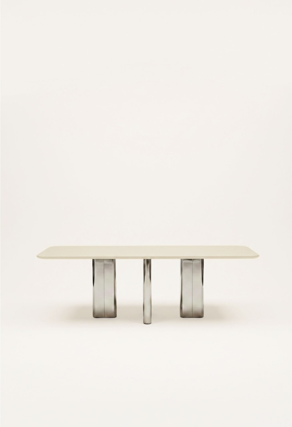 TABLE À MANGER CHRYSOLINE  BOIS LAQUÉ CRÈME