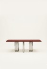 CHRYSOLINE DINING TABLE  BURGUNDY LACQUERED WOOD