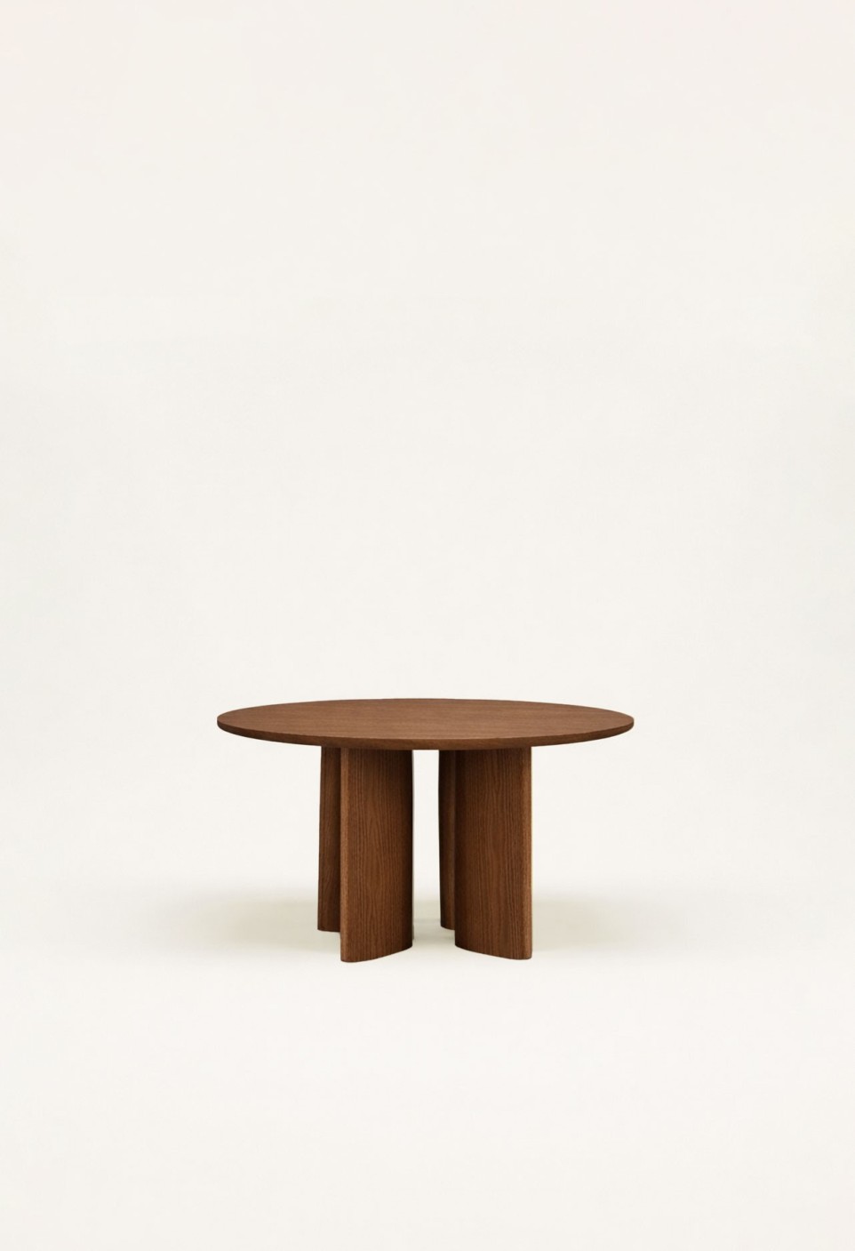 JOE ROUND DINING TABLE  WALNUT FINISH WOOD