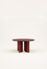 JOE ROUND DINING TABLE  BURGUNDY LACQUERED WOOD