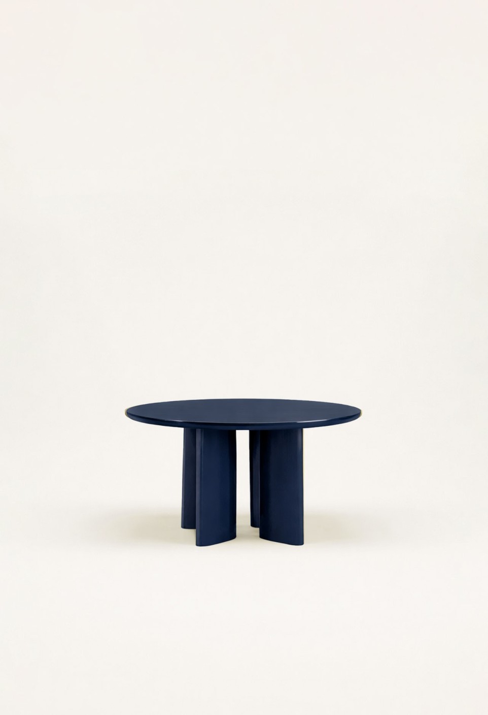 TABLE À MANGER RONDE JOE  BOIS LAQUÉ BLEU