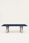 PAULINE RECTANGULAR DINING TABLE  BLUE LACQUERED WOOD