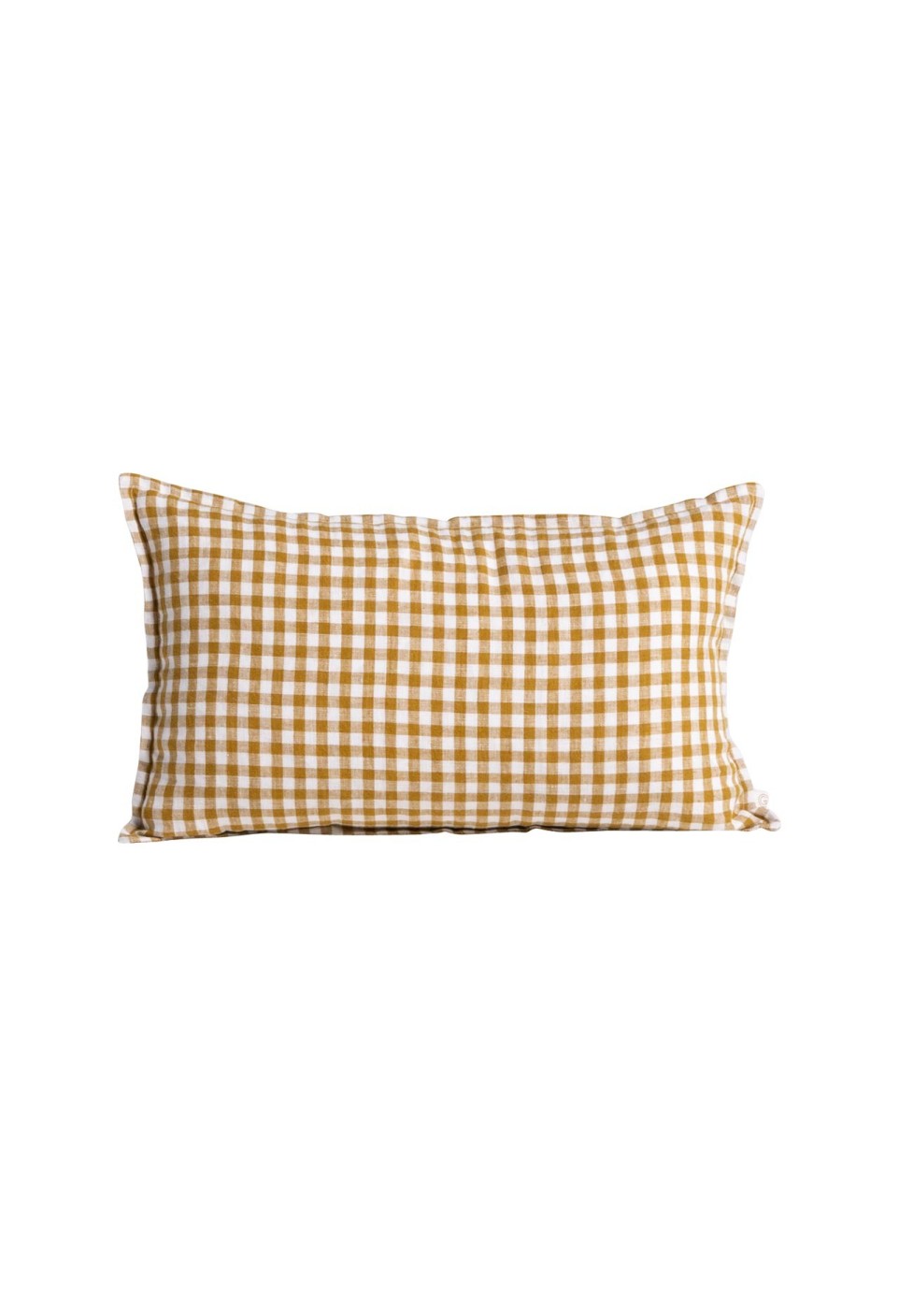 30x50cm Washed Linen Vichy Curry Cushion Cover