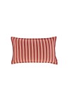 HOUSSE DE COUSSIN 30X50 CM  RAYURES GARANCE AVEC GARNISSAGE