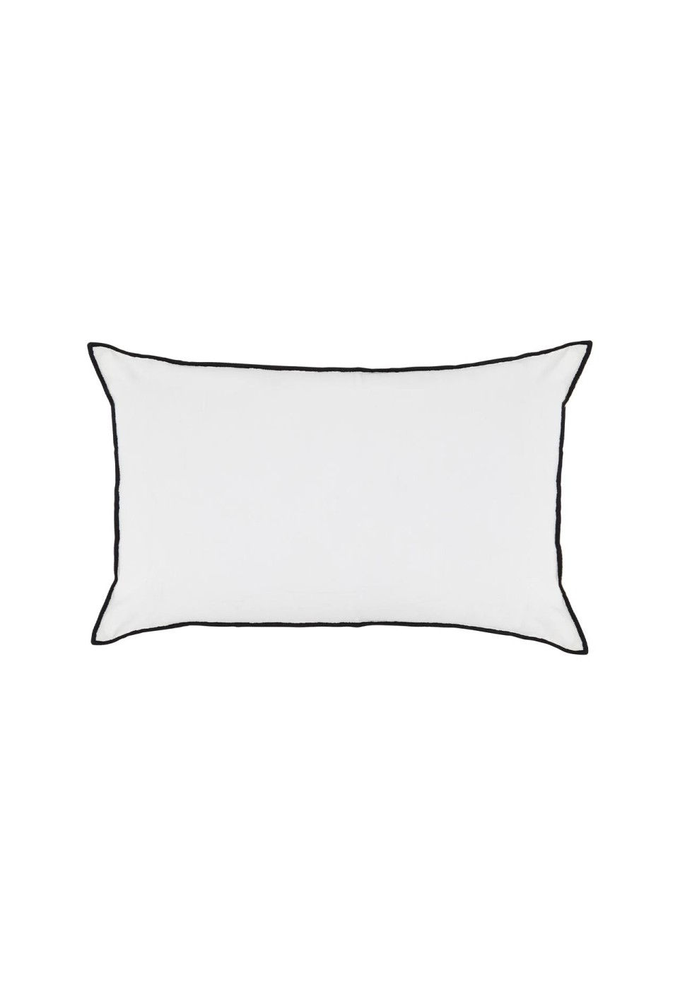 Caracas Milk Black Embroidery Washed Linen Cushion Cover