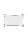 Caracas Milk Black Embroidery Washed Linen Cushion Cover