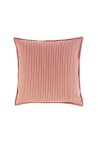 HOUSSE DE COUSSIN 50X50 CM  RAYURES LILAS AVEC GARNISSAGE