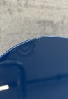 Table basse Thelma laqué bleu avec plateau de verre
