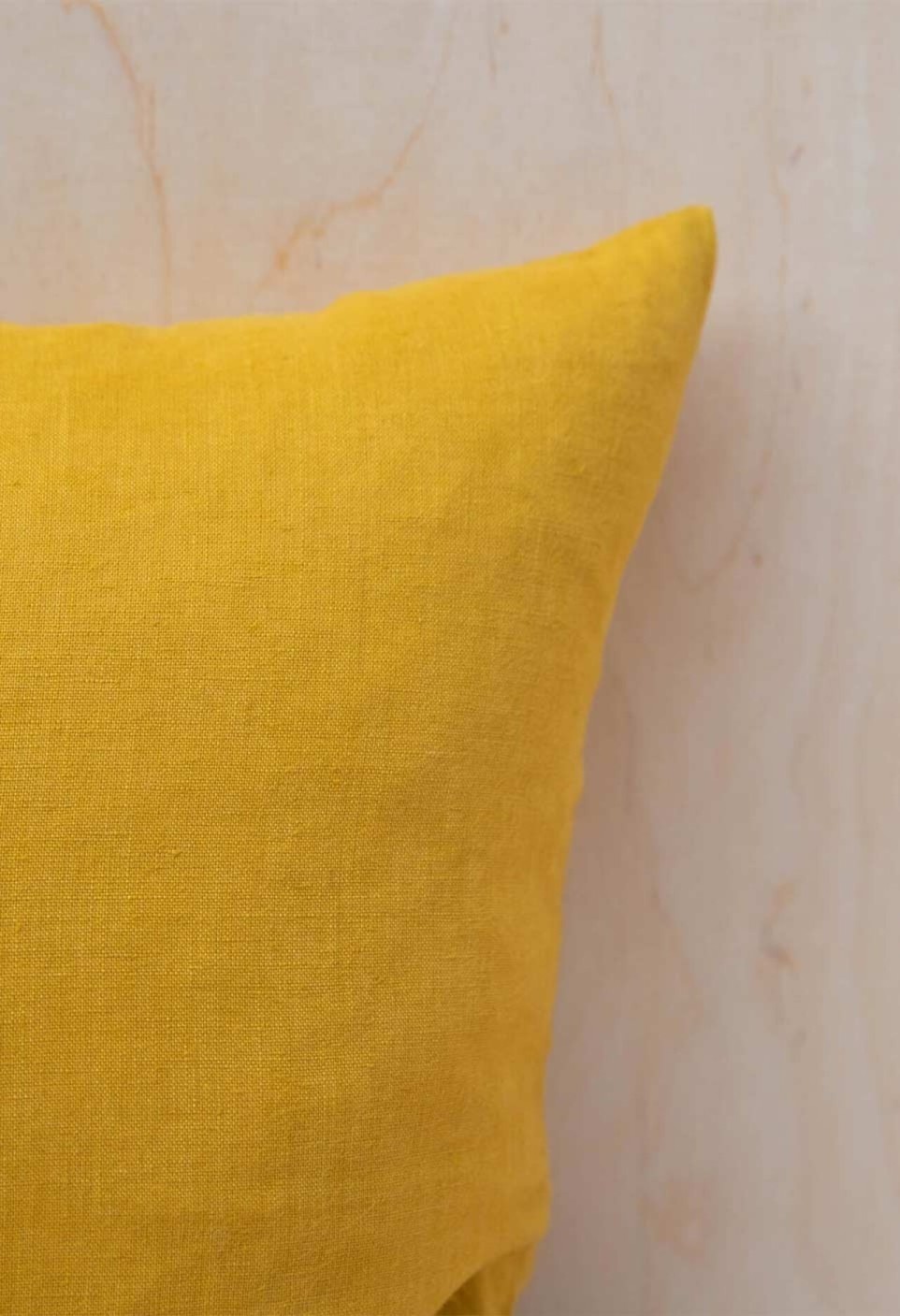 HOUSSE DE COUSSIN  EN LIN LAVÉ CURRY