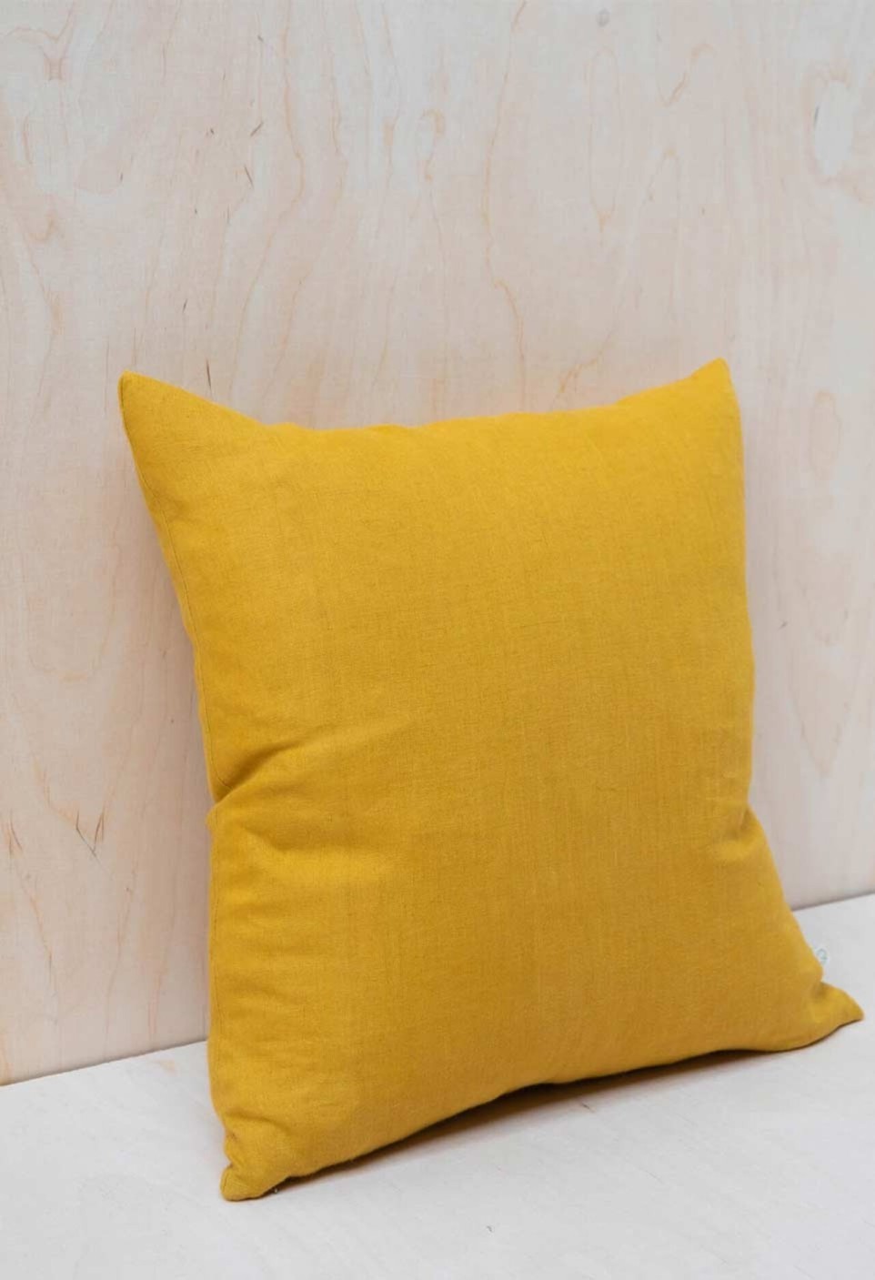 HOUSSE DE COUSSIN  EN LIN LAVÉ CURRY