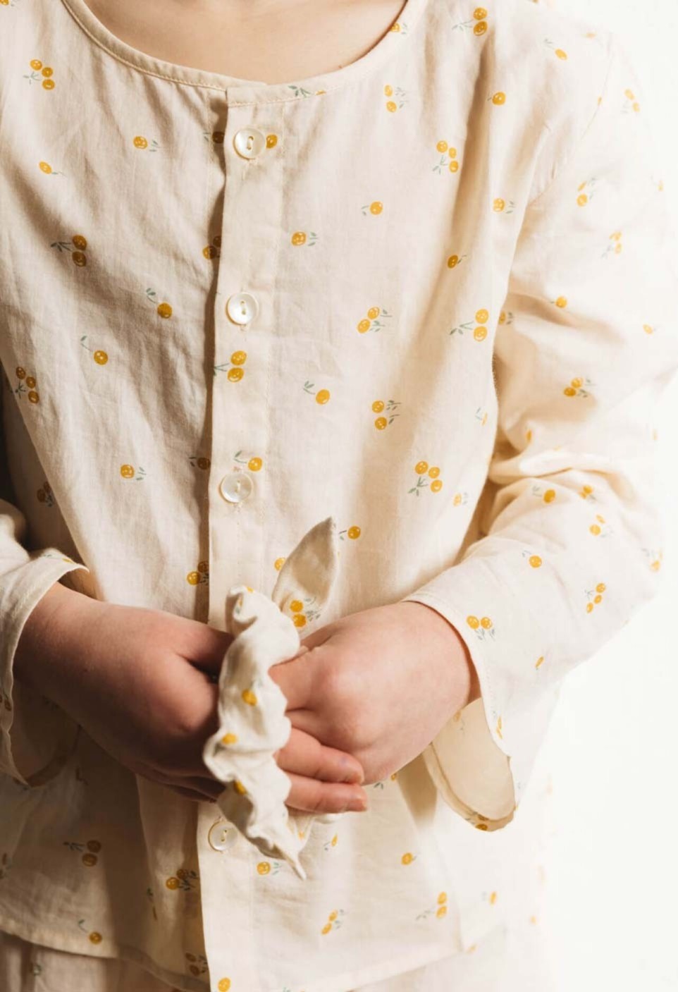 Chouchou Blossom Safran en Gaze de Coton