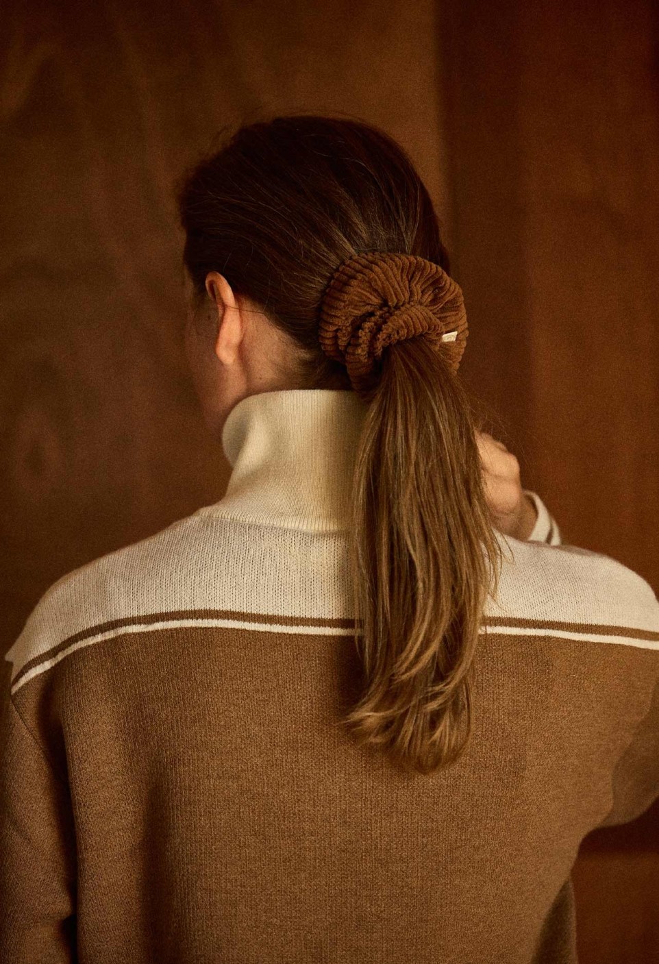 CHOUCHOU XL  EN VELOURS CAMEL