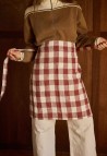 LINEN APRON  VICHY CARMIN