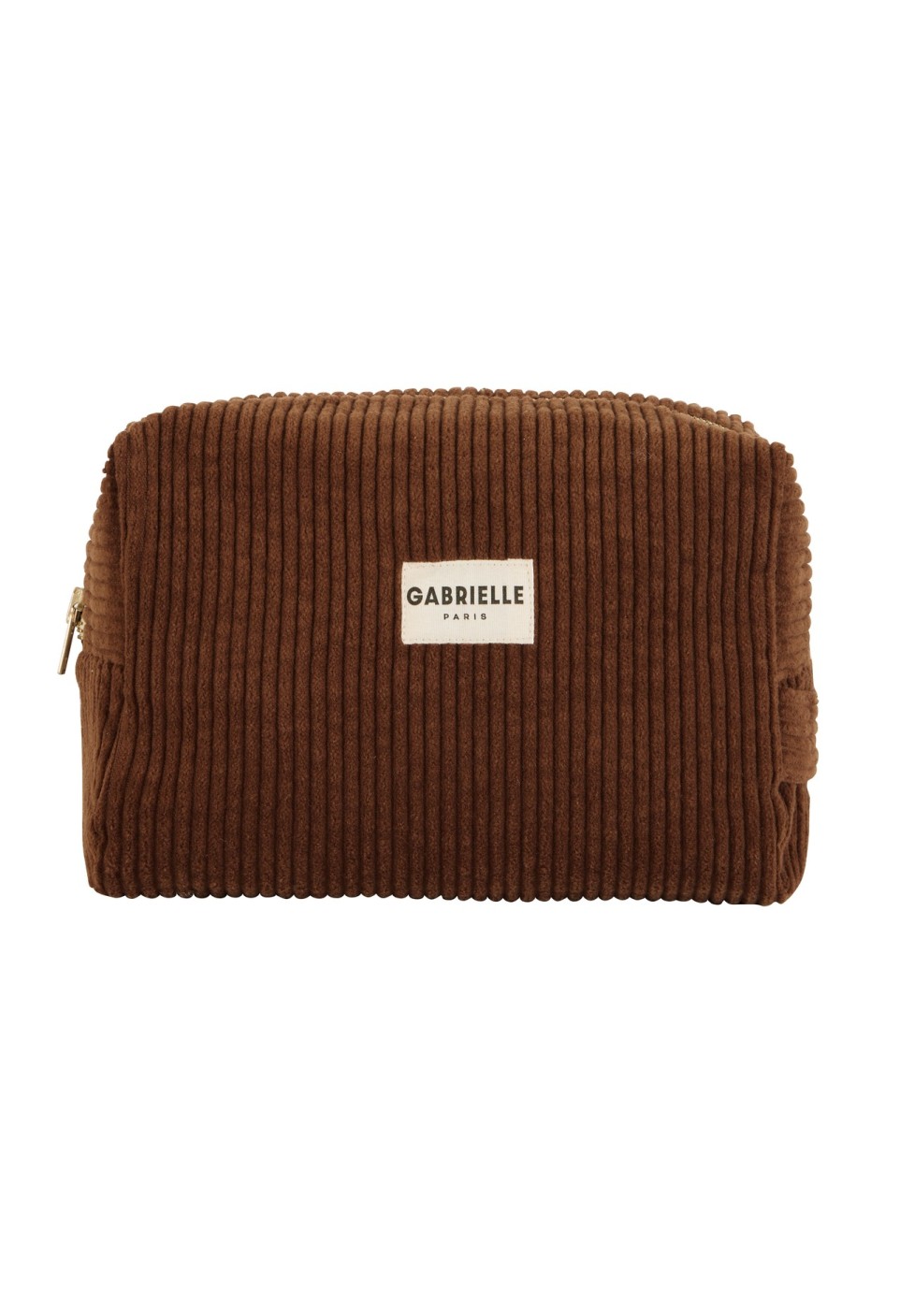 TROUSSE DE TOILETTE  EN VELOURS CAMEL