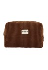 TROUSSE DE TOILETTE  EN VELOURS CAMEL
