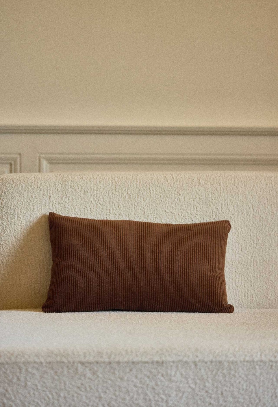 HOUSSE DE COUSSIN 30X50 CM  EN VELOURS CÔTELÉ CAMEL