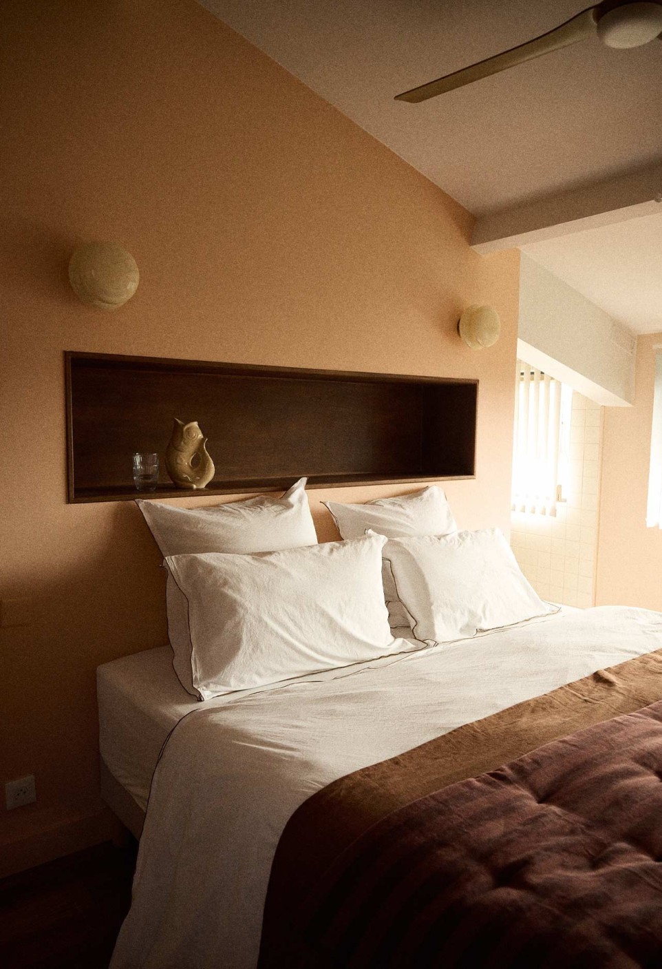 HOUSSE DE COUETTE  EN COTON BAMBOU LISERÉ CAMEL
