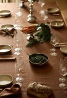 NAPPE  EN LIN LAVÉ MOKA BRODÉ