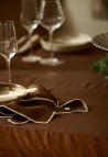 NAPKIN  IN WASHED LINEN MOKA LISERÉ SNOW