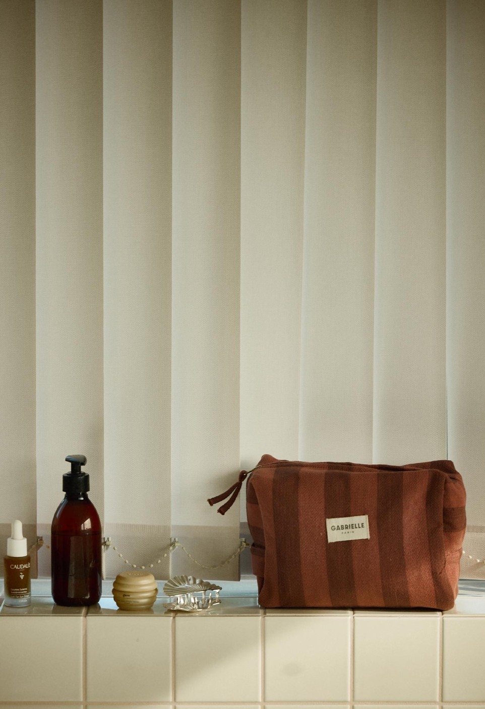 TROUSSE DE TOILETTE  EN COTON RAYURES SAINT-HONORÉ