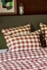 WASHED LINEN DUVET COVER  VICHY CARMIN