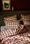 WASHED LINEN DUVET COVER  VICHY CARMIN