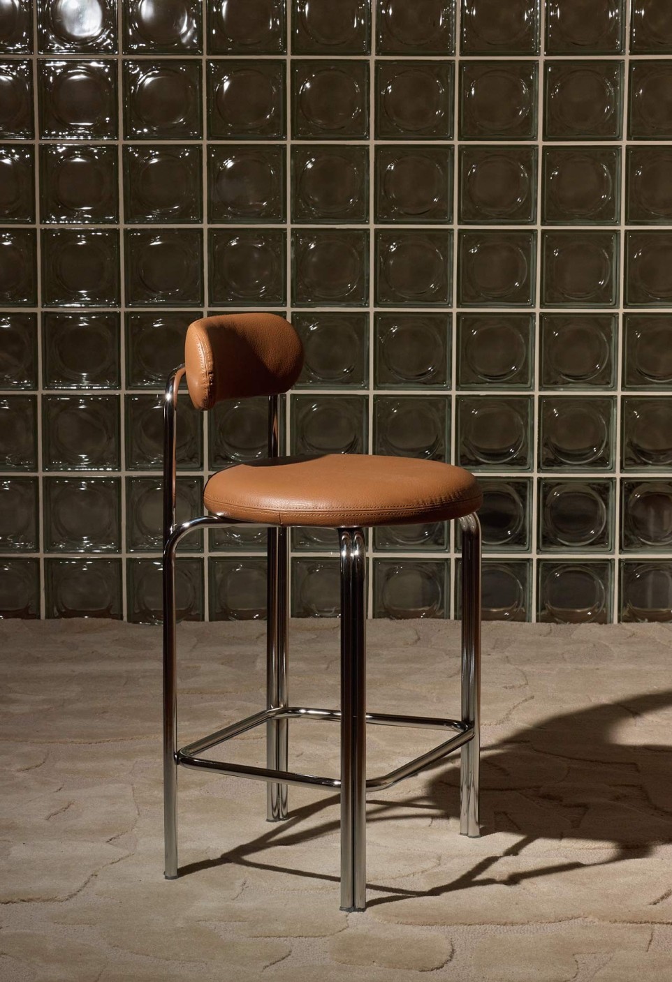 CHAISE DE BAR SACHA  ACIER CHROMÉ