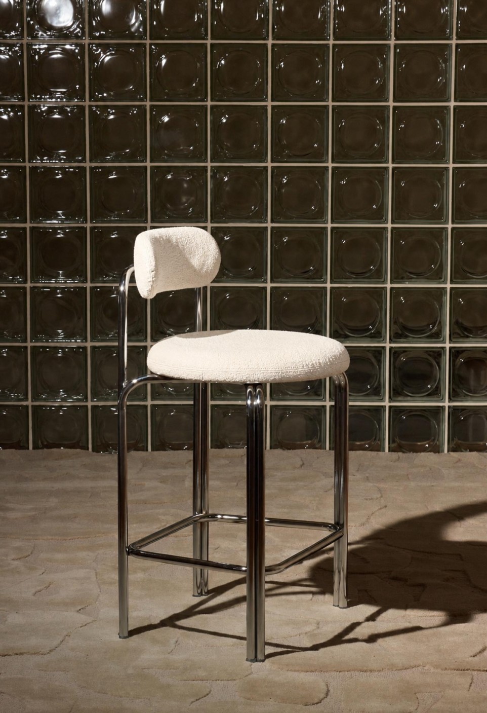 CHAISE DE BAR SACHA  ACIER CHROMÉ