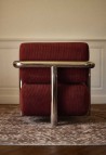 FAUTEUIL CLAUDE 70  INOX POLI VELOURS JASPE