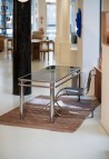 BUREAU EDGAR  VERRE TREMPÉ & INOX POLI