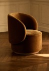 FAUTEUIL AUGUSTE  VELOURS OCRE