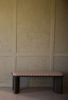 BANC LAZARE BOIS LAQUÉ KAKI  SECONDE MAIN
