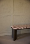 BANC LAZARE BOIS LAQUÉ KAKI  SECONDE MAIN