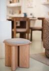 POUF LAZARE BOIS FINITION NATUREL  SECONDE MAIN