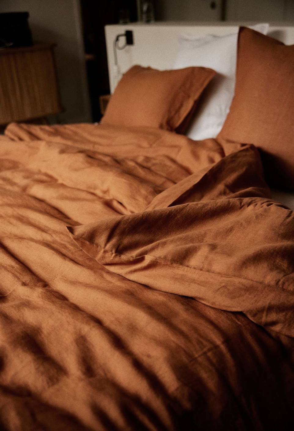 Washed Linen Duvet Cover Caramel