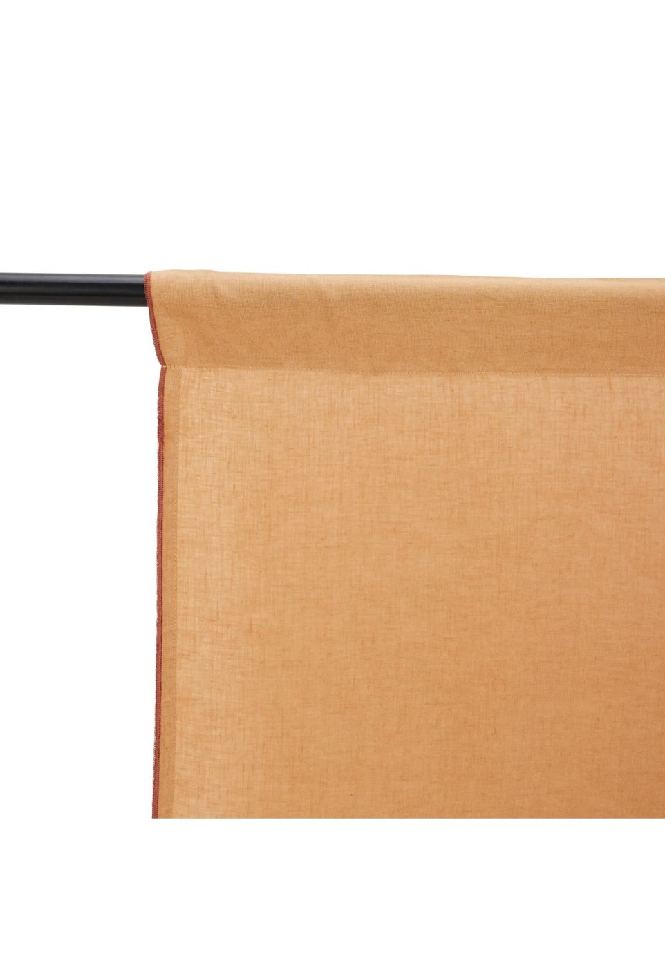 WASHED LINEN CURTAIN  TABAC LISERÉ GRENAT