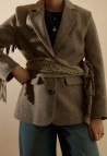 WOOL SCARF  LEOPARD AMBRE