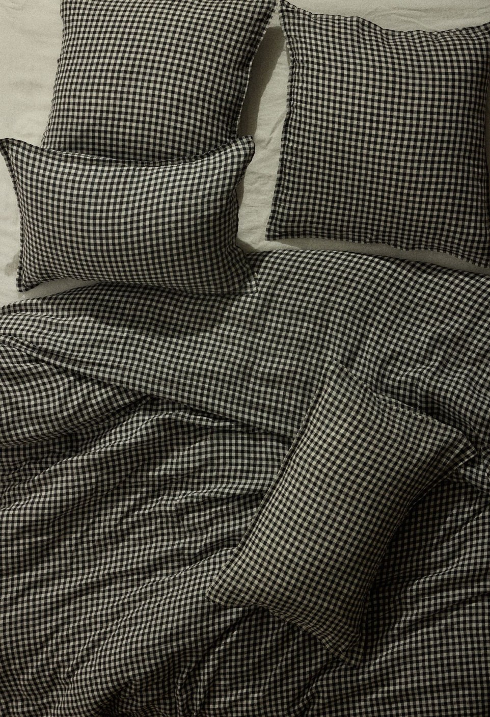 HOUSSE DE COUETTE  EN LIN VICHY BLACK