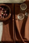 LINEN TABLECLOTH  MOKA LISERÉ SNOW