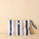 POUCH WITH HANDLE INDIGO STRIPES