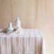STRIPED & WASHED LINEN TABLECLOTH GLAISE / MILK