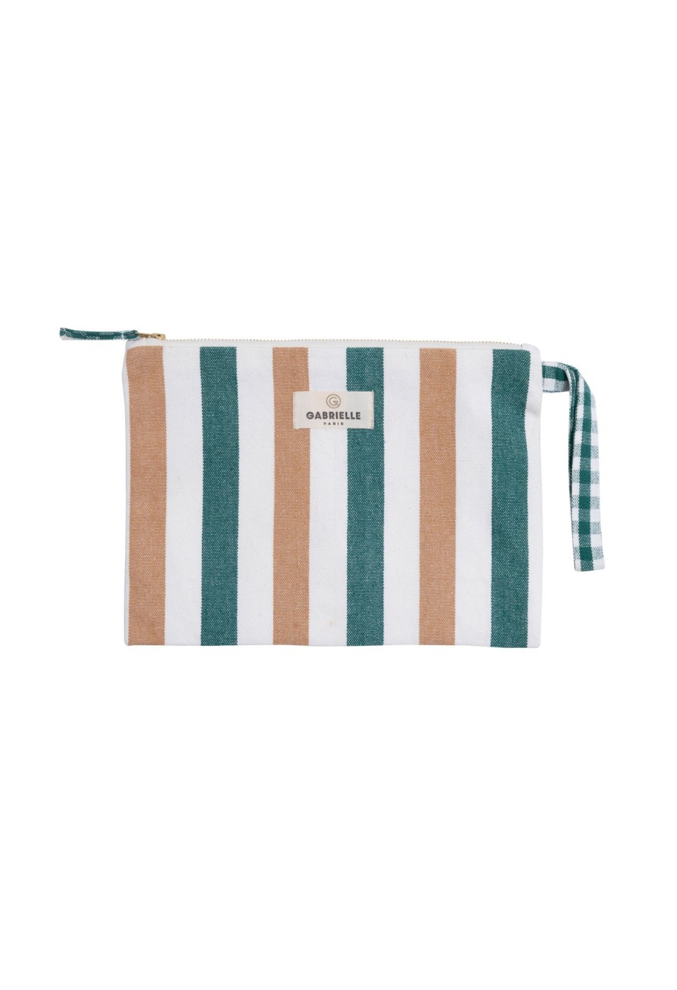 POCHETTE AVEC ANSE  RAYURES EMERAUDE_MARKETPLACE