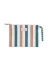Emeraude Striped Pouch with Handle