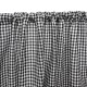 WASHED LINEN CURTAIN VICHY BLACK