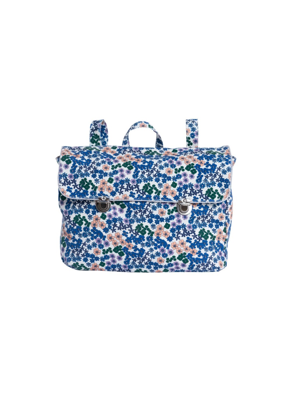 Flower Azur Cotton Schoolbag for Kids